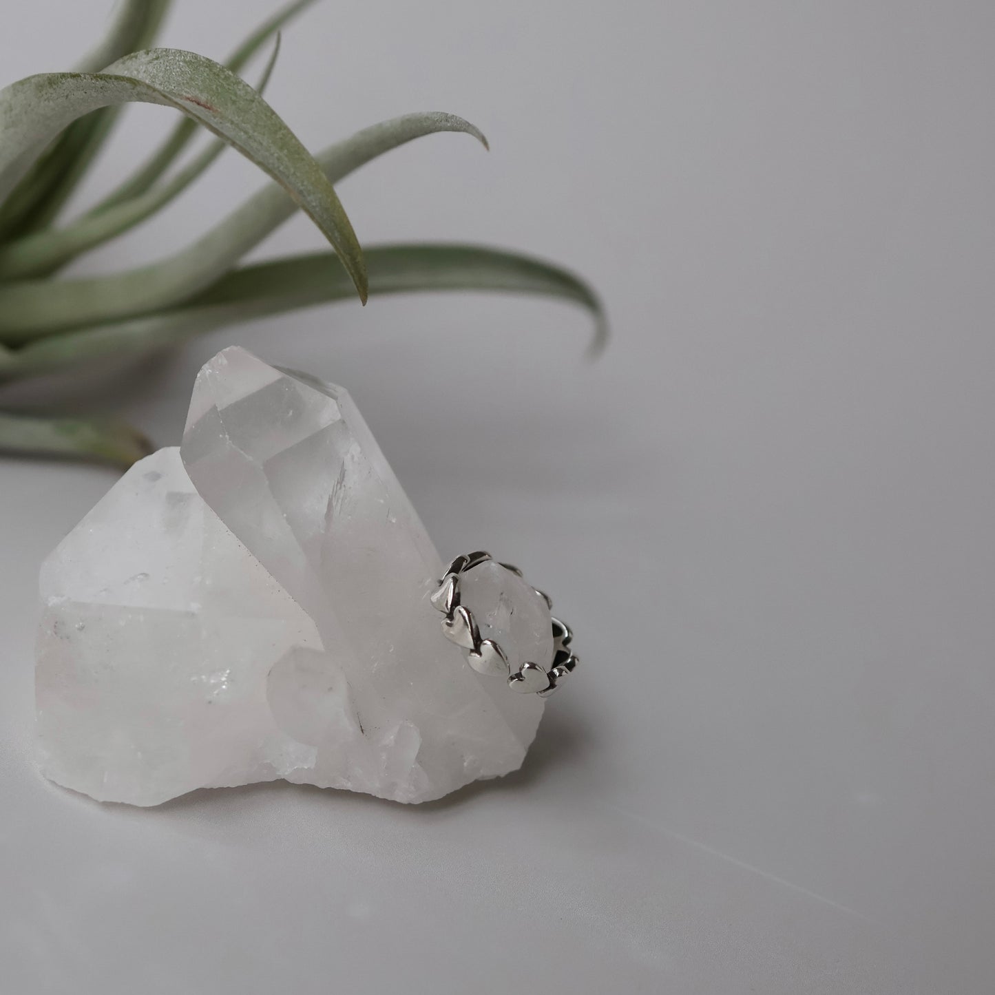 Silver heart ring
