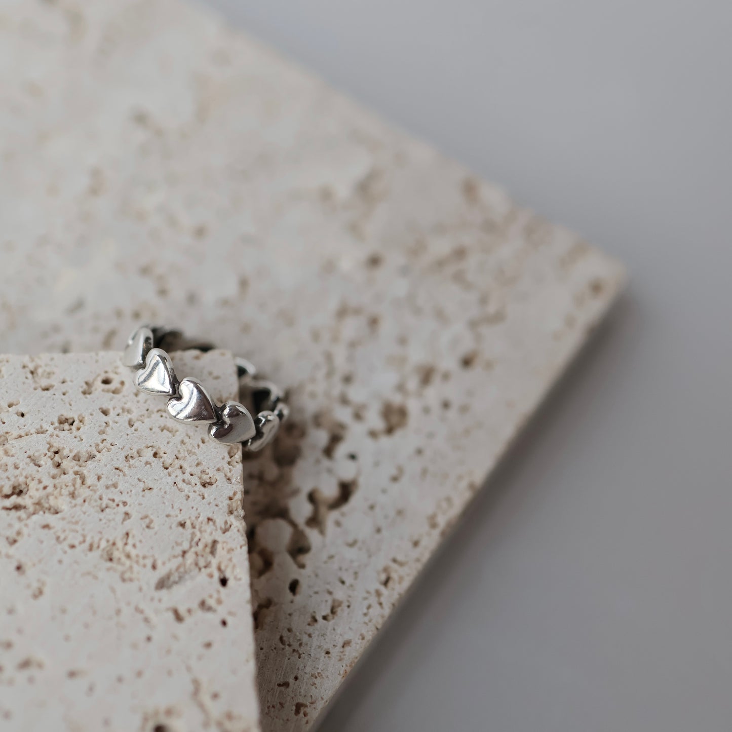 Silver heart ring