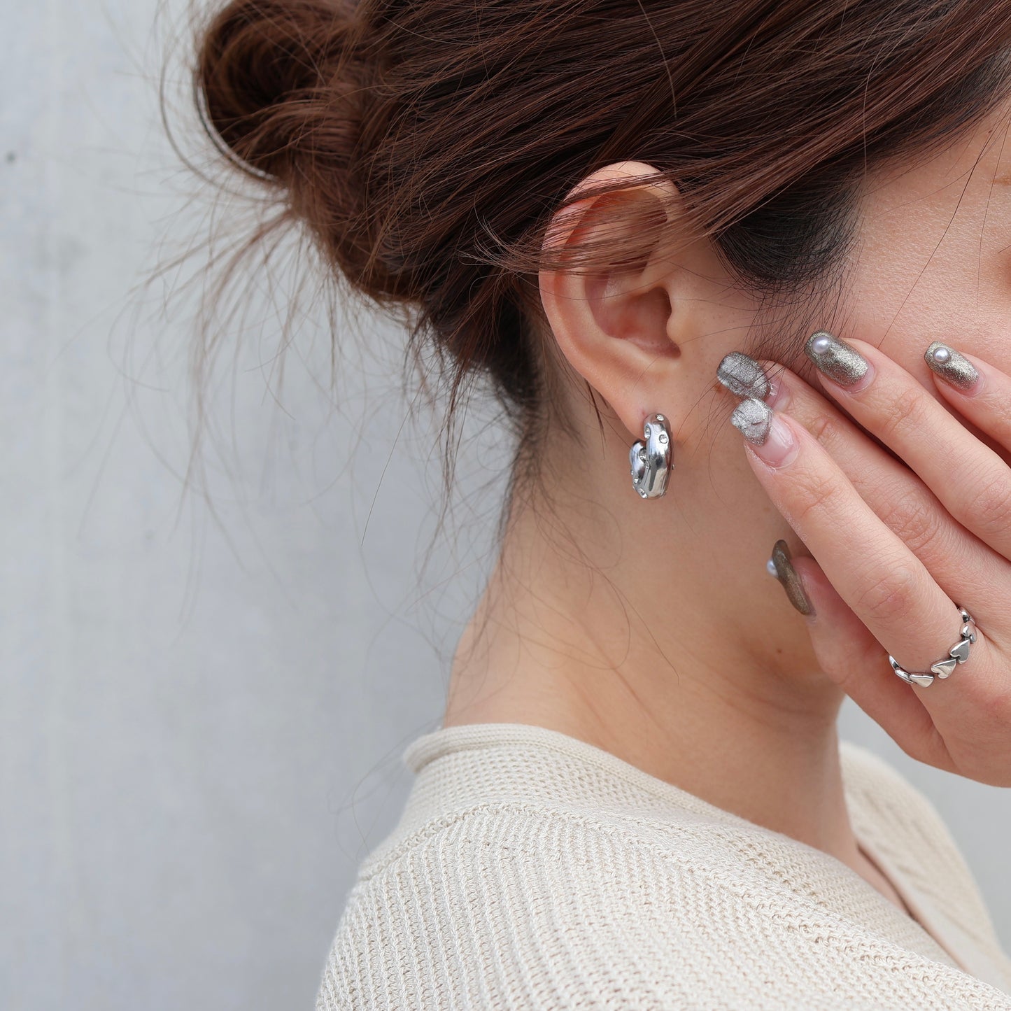 Silver heart ring
