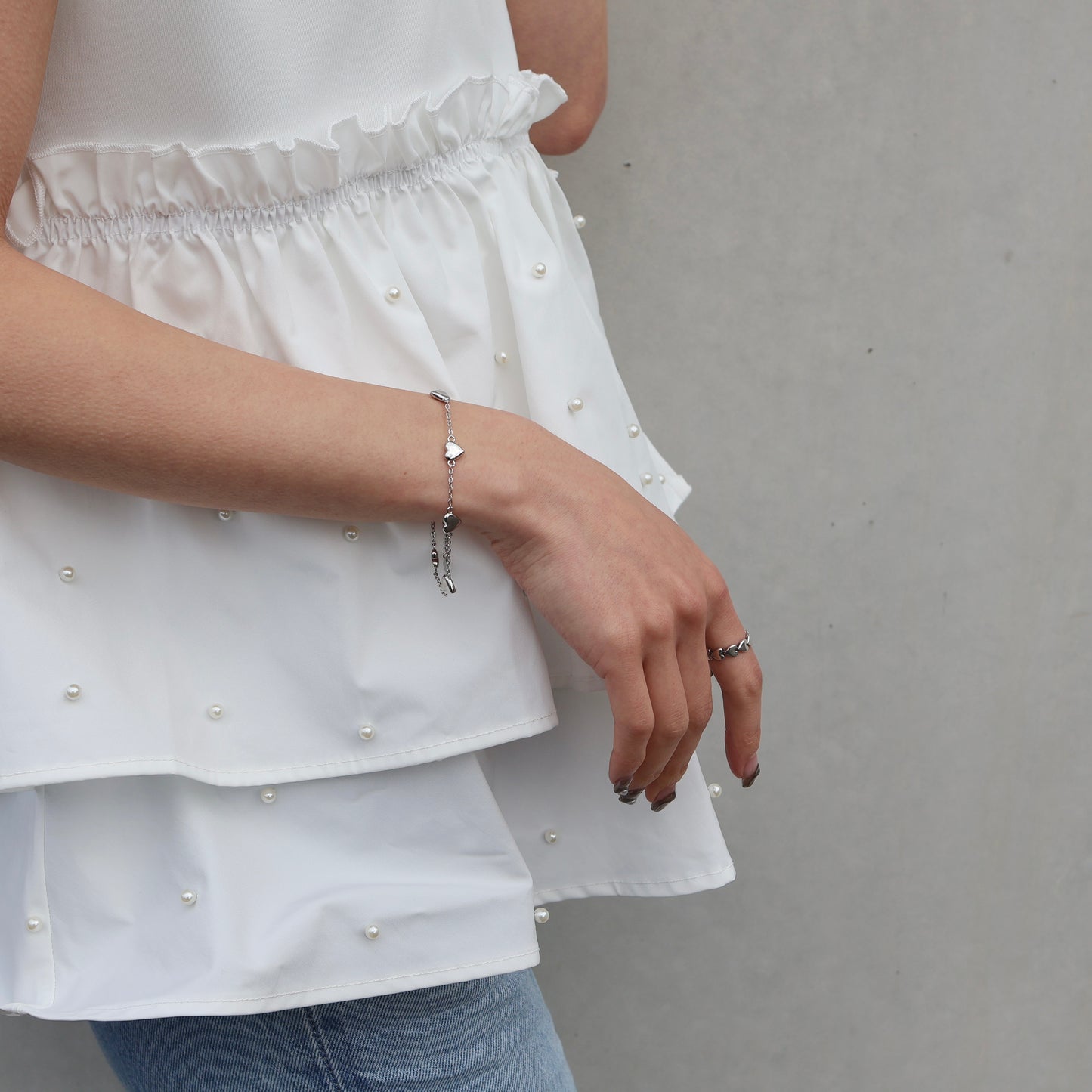 Silver heart bracelet