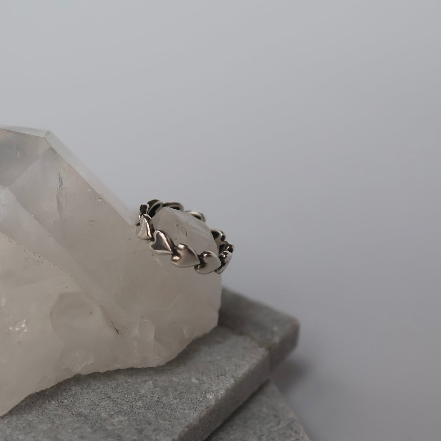 Silver heart ring