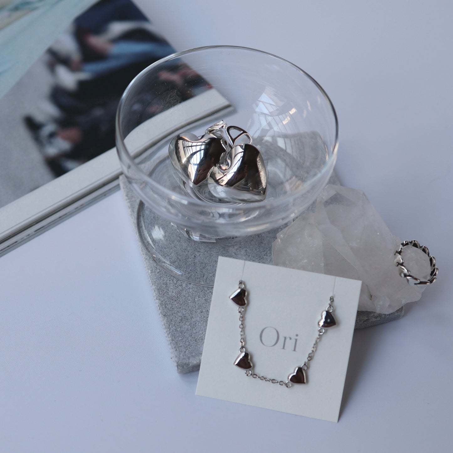 Silver heart bracelet