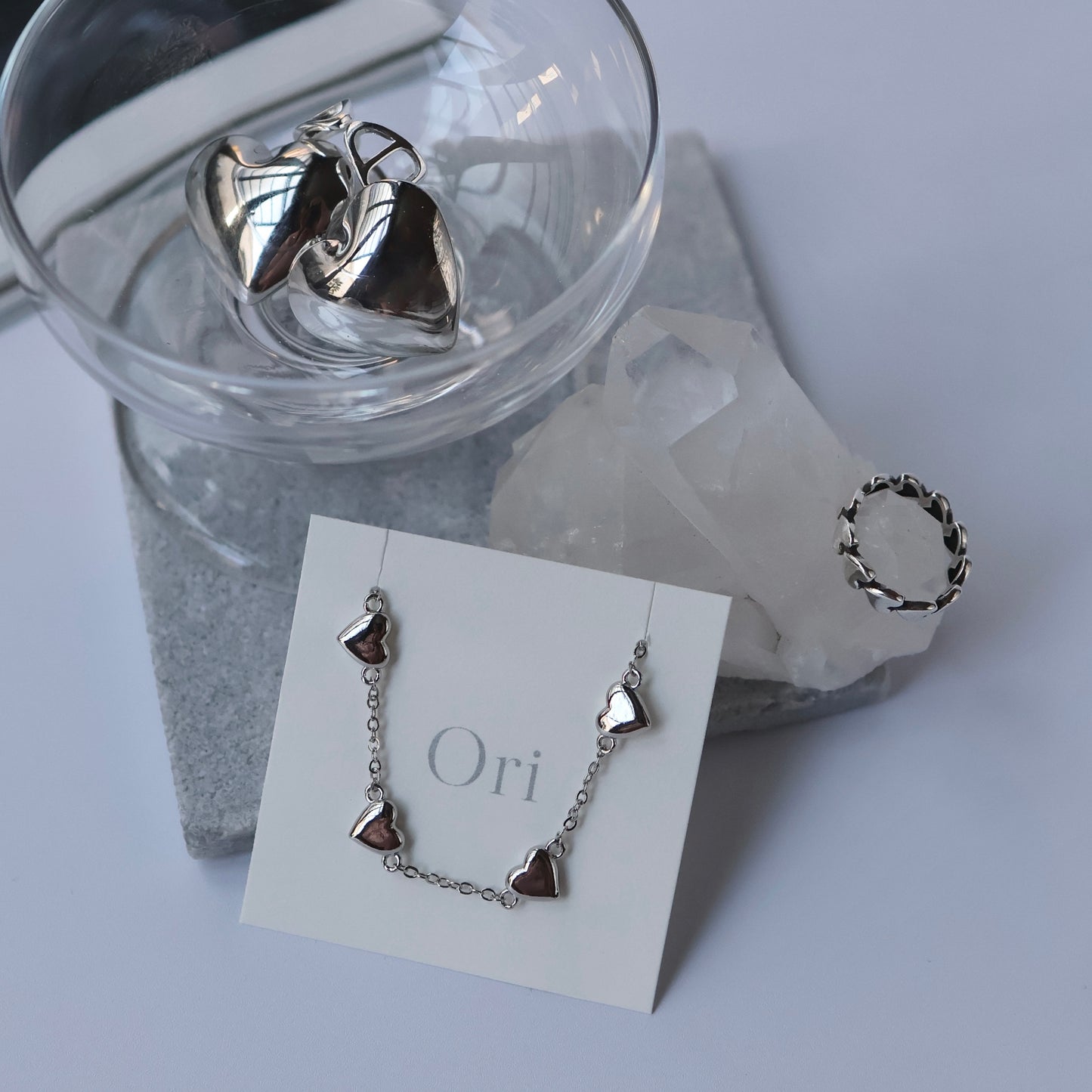 Silver heart bracelet