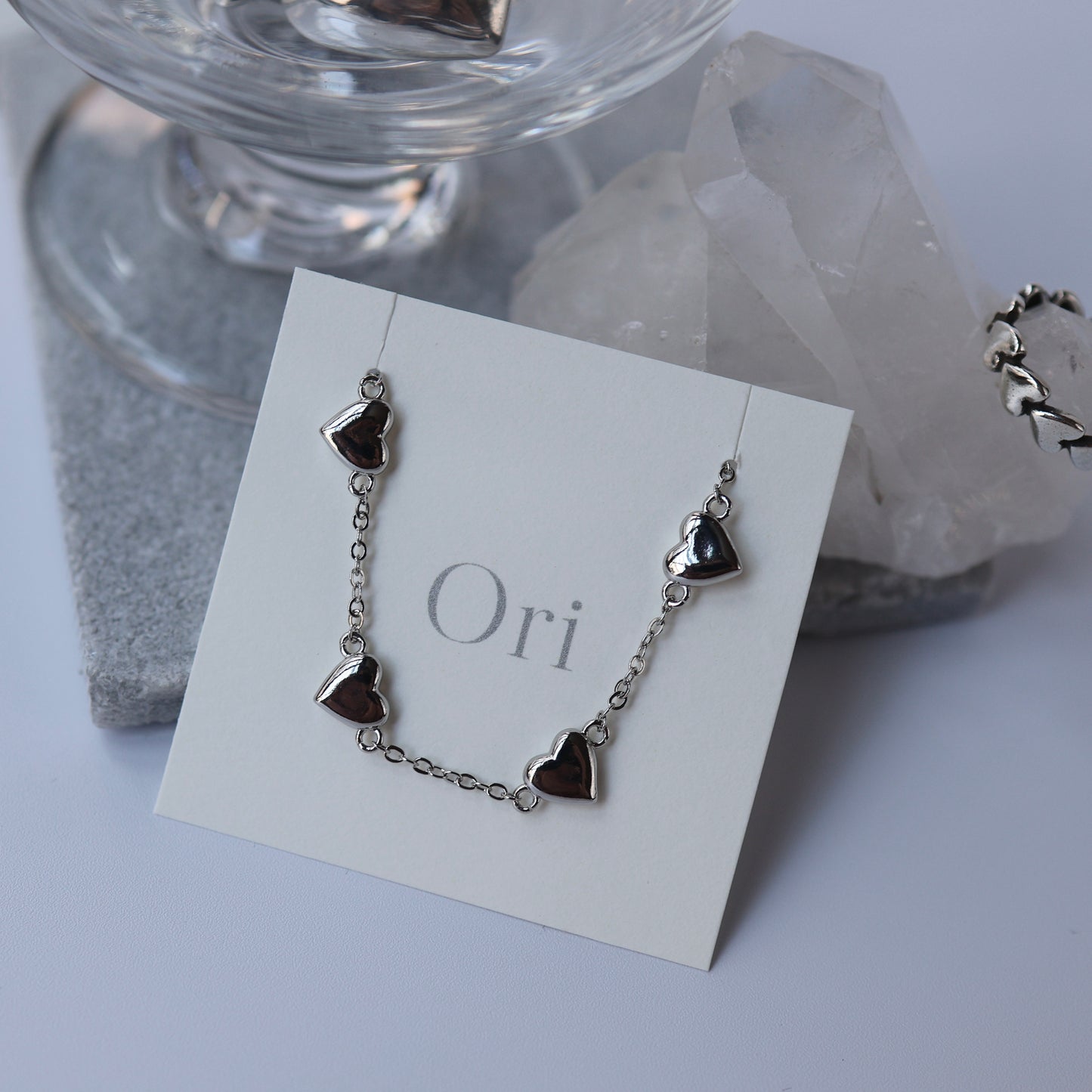 Silver heart bracelet