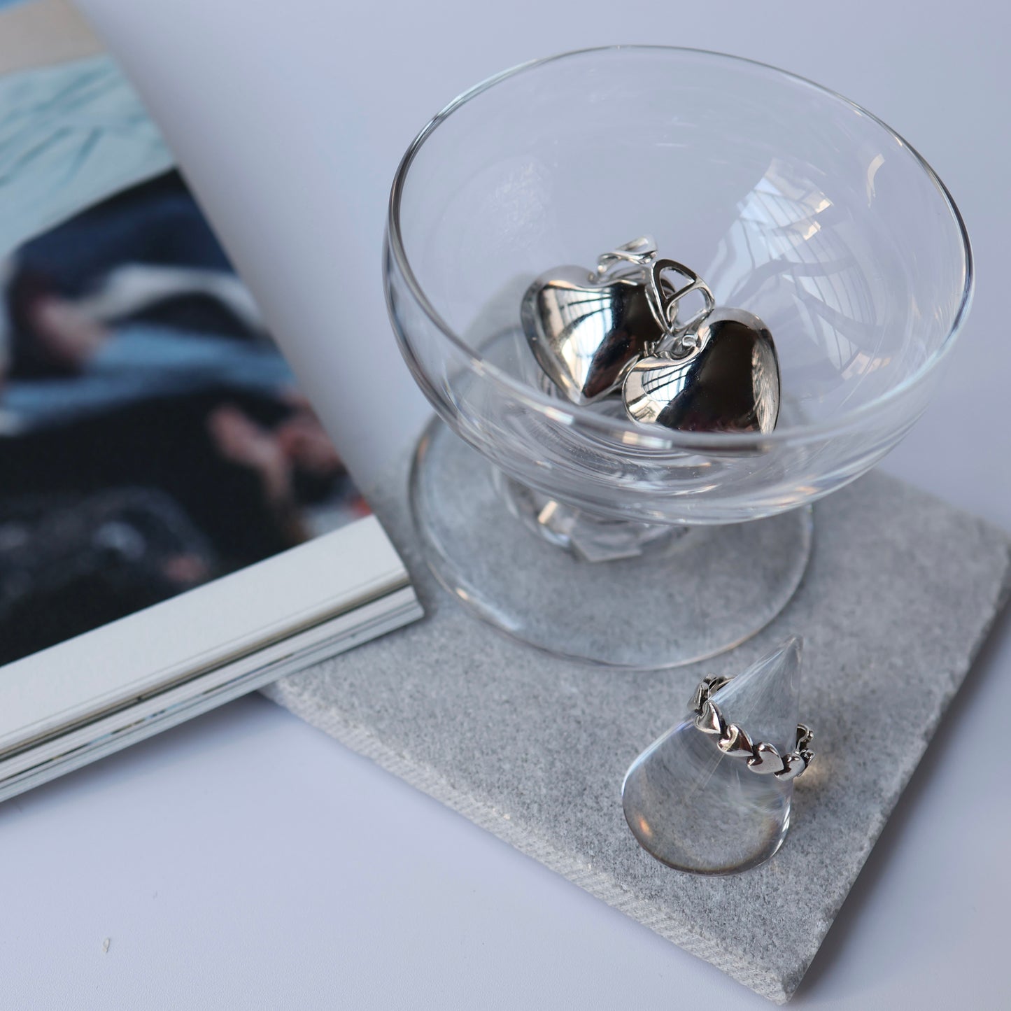 Silver heart ring