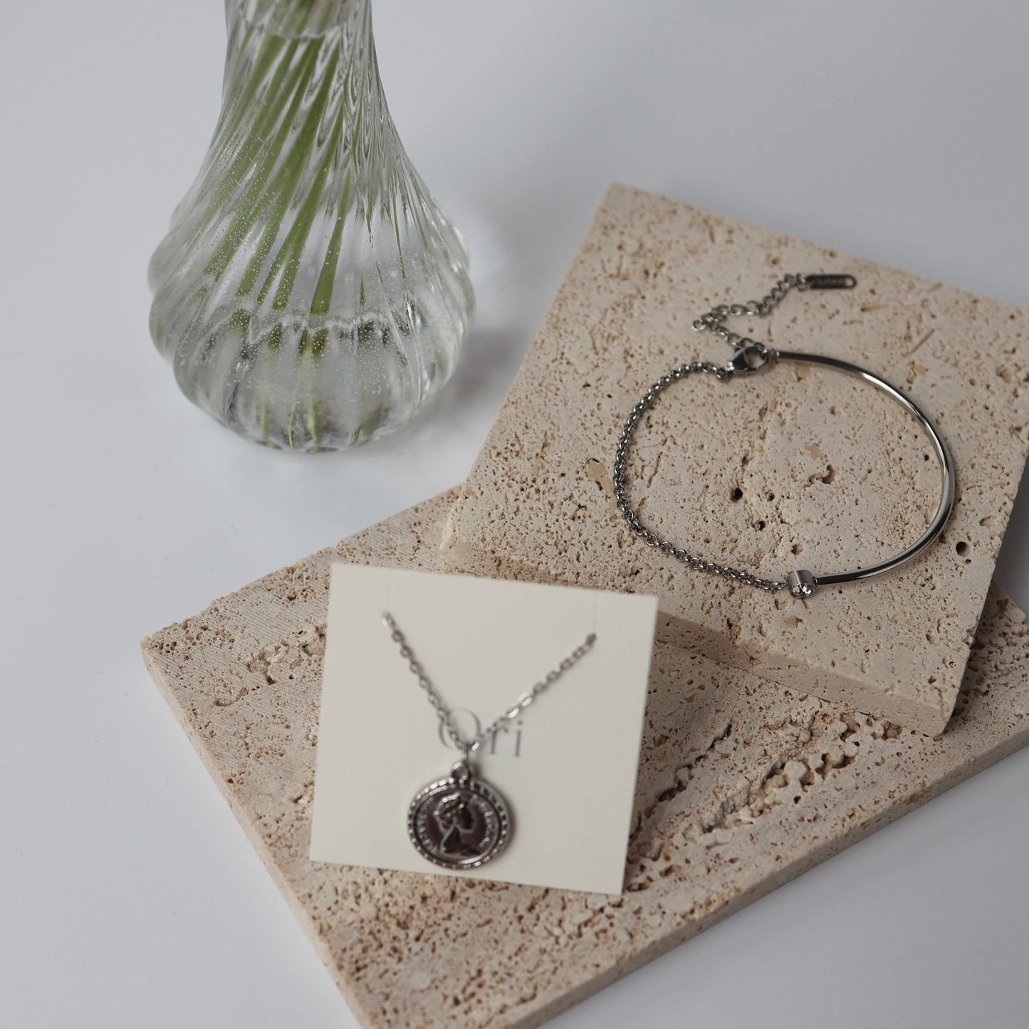 Coin necklace & Half chain brecelet