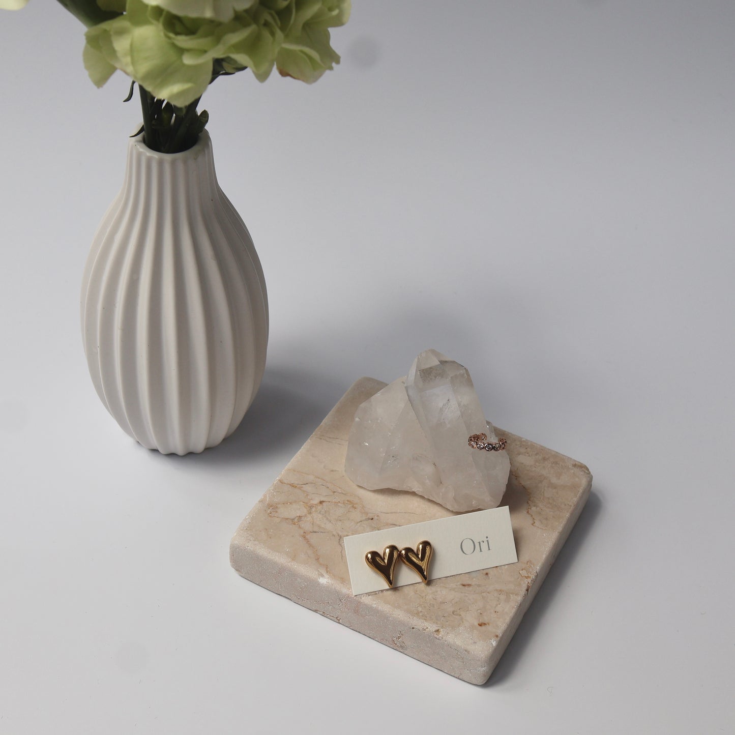 Heart pierce & Zirconia ear cuff