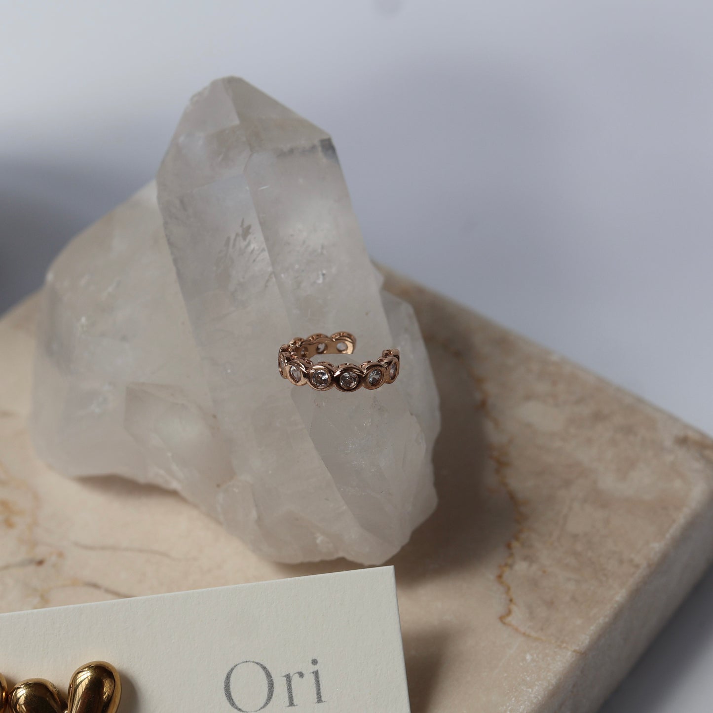 Heart pierce & Zirconia ear cuff