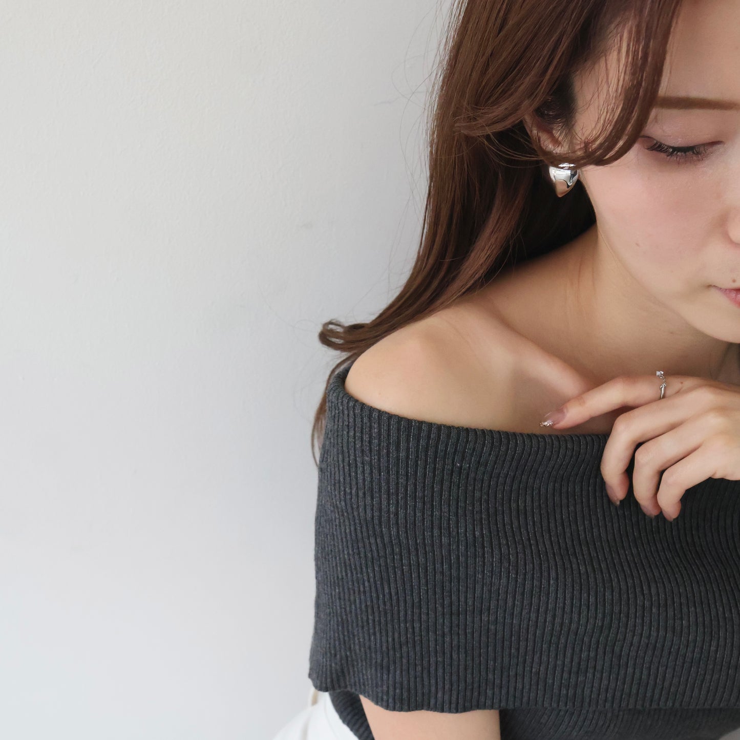 Big heart pierce & earrings