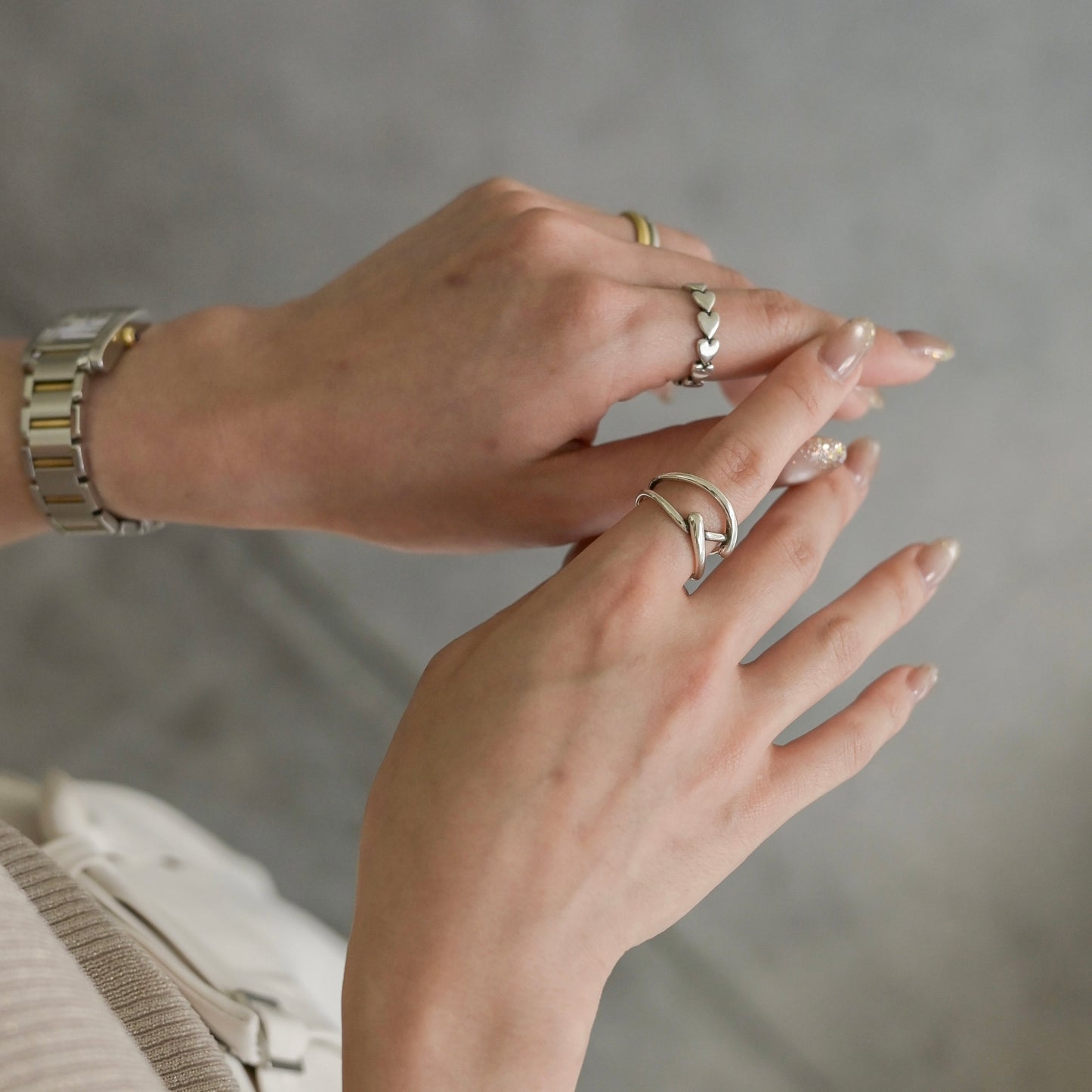 Silver heart ring