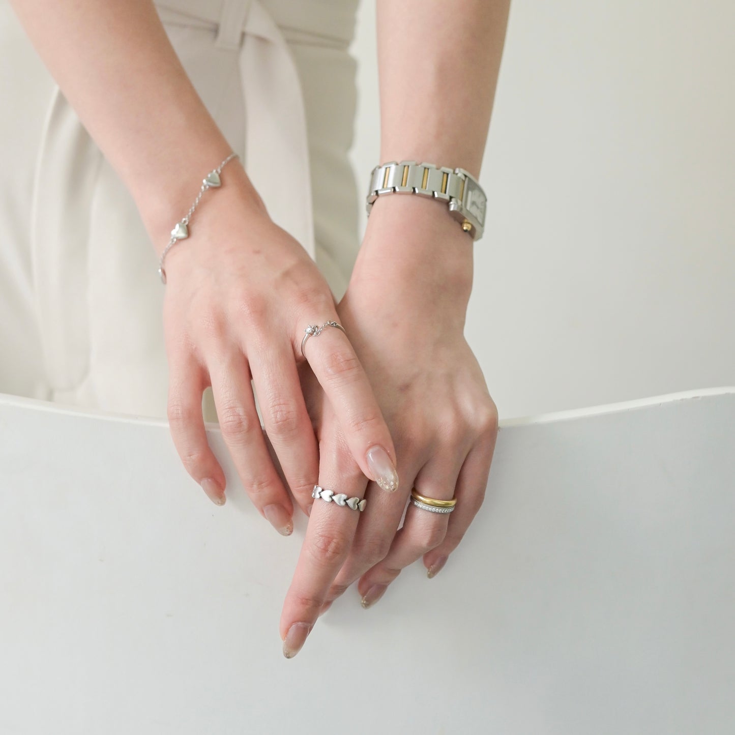 Silver heart ring