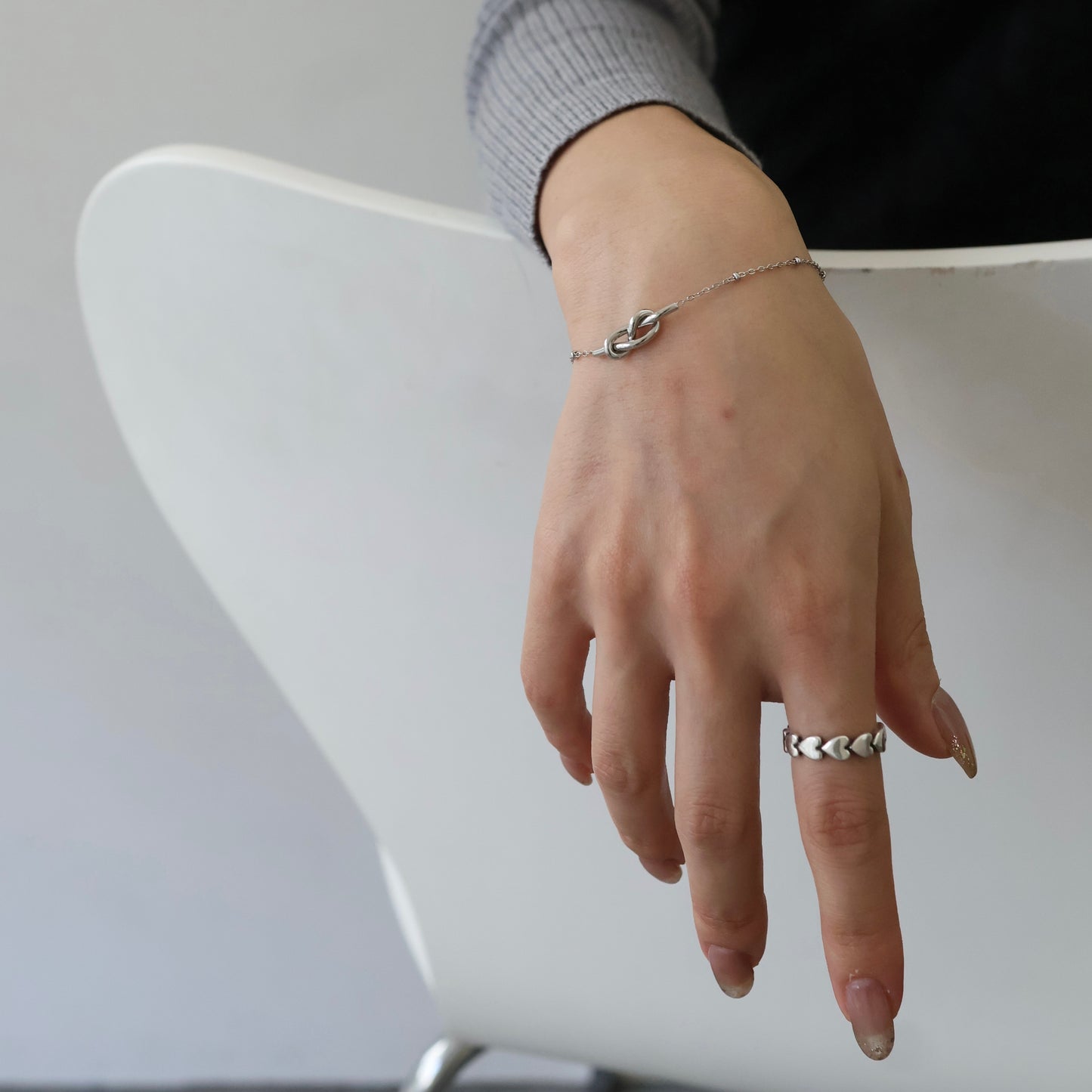 Silver heart ring