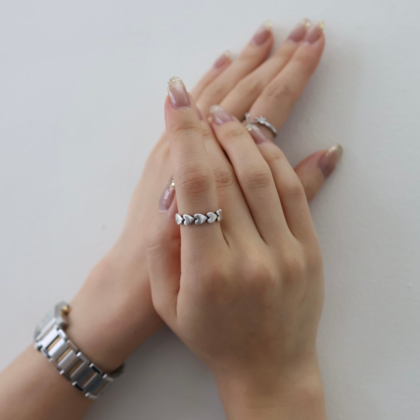 Silver heart ring