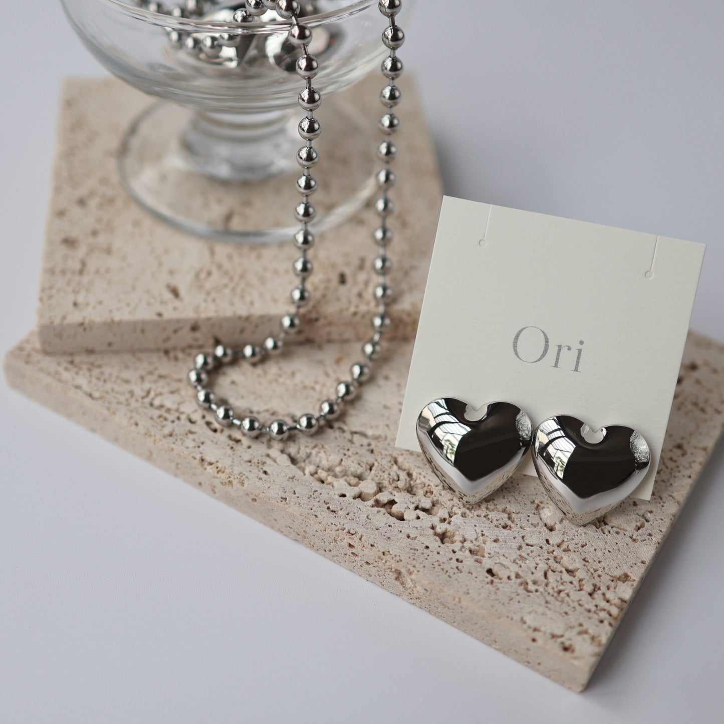 Big heart pierce & earrings