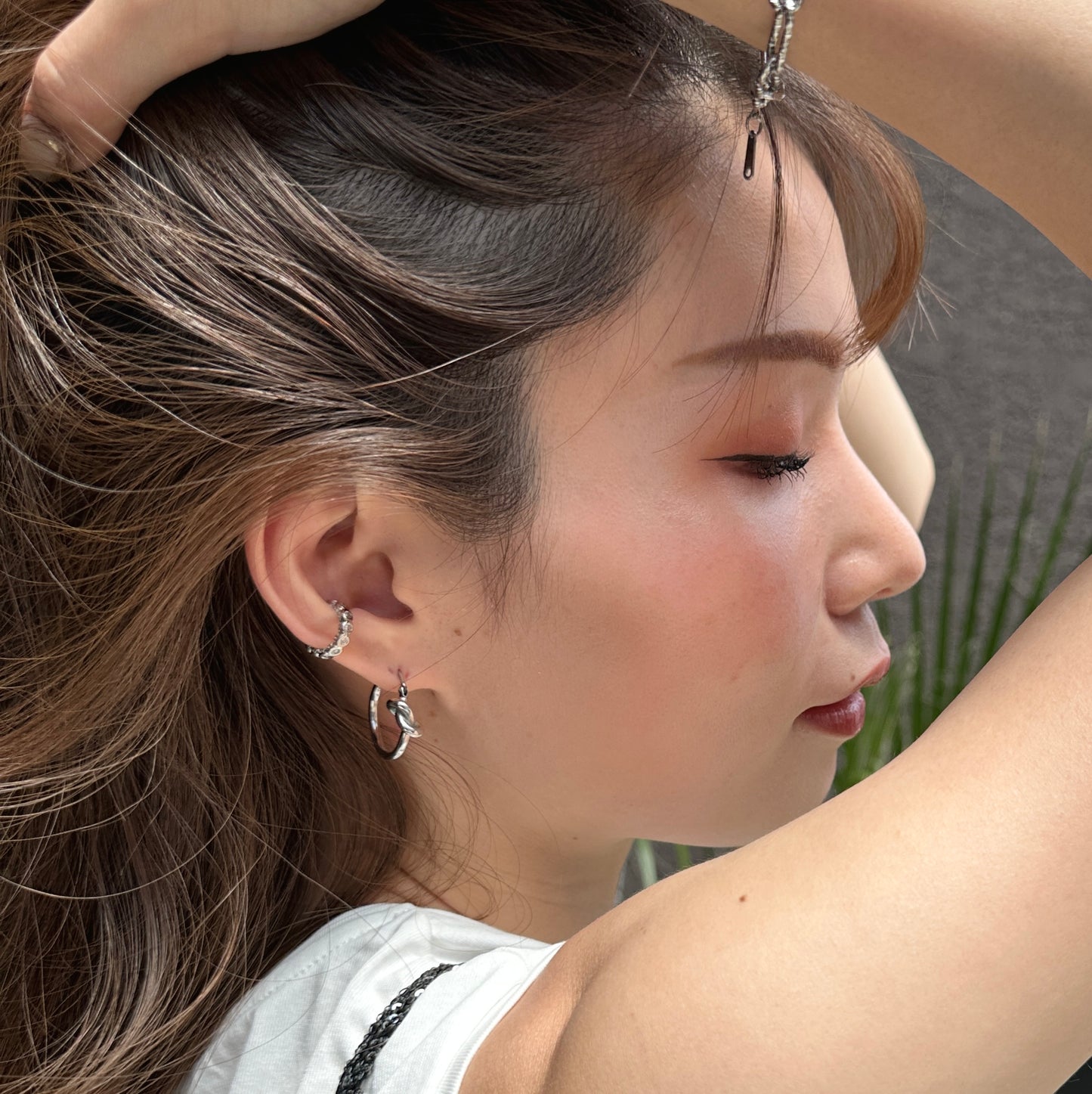 Heart pierce & Zirconia ear cuff