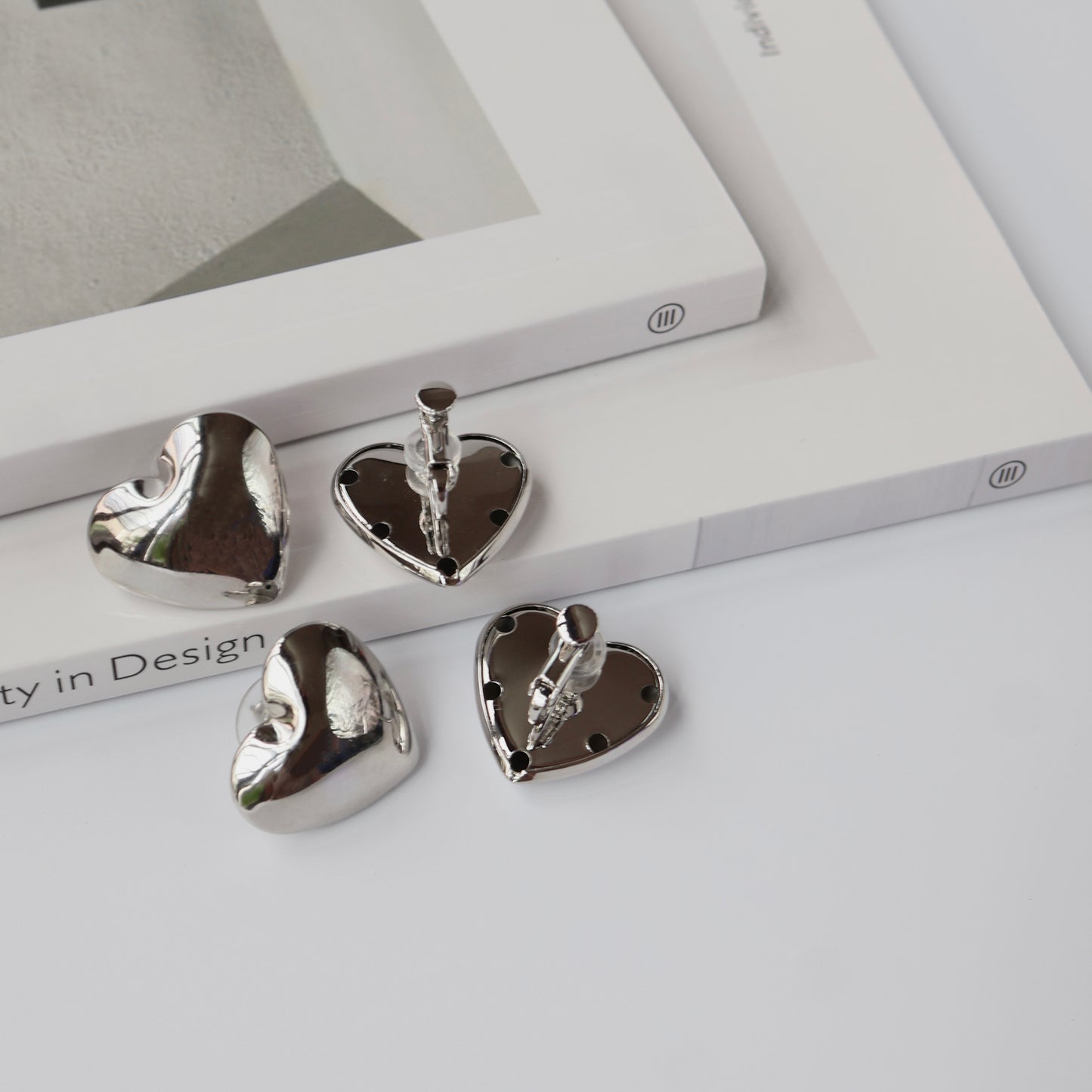 Big heart pierce & earrings